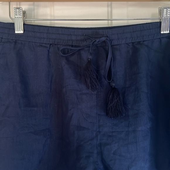 NWT Andie | The Graciosa Linen Navy Shorts Tassle Drawstrings Resortwear XL - Picture 3 of 8